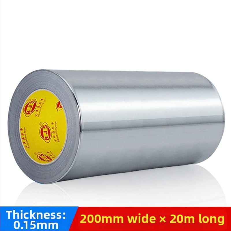 Лента от алуминиево фолио, самозалепваща, висока температура, за изолация на климатик, бойлер и тръби за изпускане; дебелина 0.06–0.15 мм