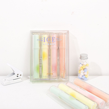 Sada roztomilých fluorescenčných zvýrazňovačov s kresleným dizajnom, plastové puzdro, jednosmerná špička, nezmazateľné, viacfarebné pre denník