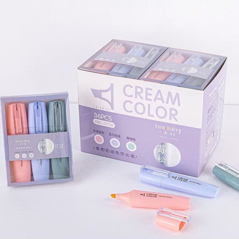 Set marker za označavanje s karikaturnim dizajnom, plastično kućište, jednosmjerni vrh, neizbrisivo, višebojni za planer