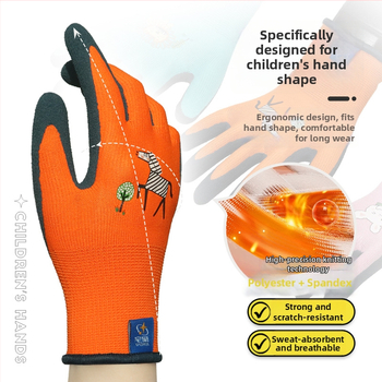 Rukavice Xingyu pre deti na záhradkárstvo a prácu – ochrana pri práci, protišmykové, proti perforácii, hmotnosť 22–25 g na pár