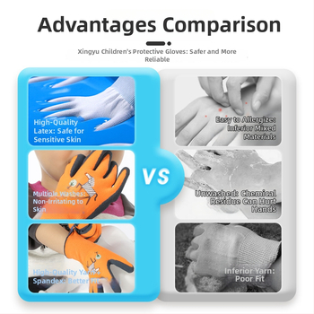 Rukavice Xingyu pre deti na záhradkárstvo a prácu – ochrana pri práci, protišmykové, proti perforácii, hmotnosť 22–25 g na pár