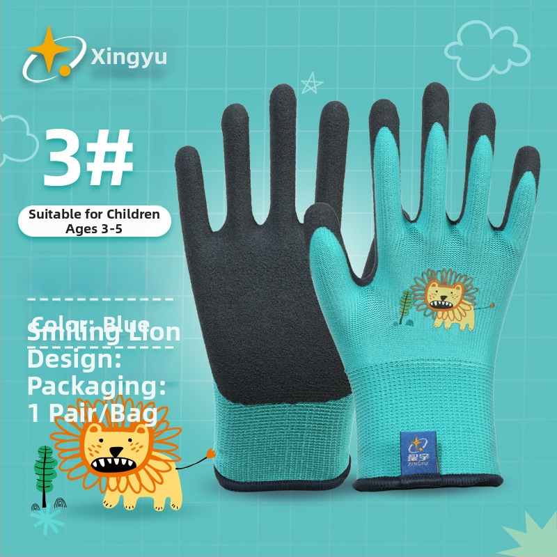 Rukavice Xingyu pre deti na záhradkárstvo a prácu – ochrana pri práci, protišmykové, proti perforácii, hmotnosť 22–25 g na pár