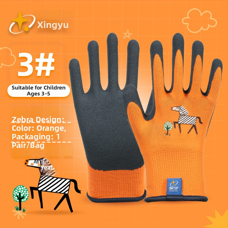 Rukavice Xingyu pre deti na záhradkárstvo a prácu – ochrana pri práci, protišmykové, proti perforácii, hmotnosť 22–25 g na pár