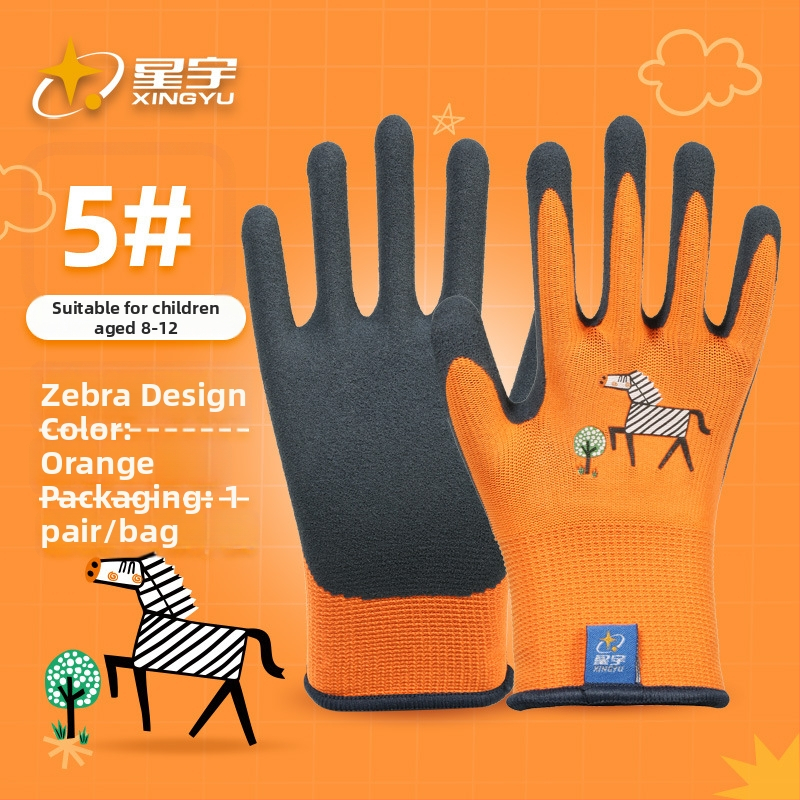 Rukavice Xingyu pre deti na záhradkárstvo a prácu – ochrana pri práci, protišmykové, proti perforácii, hmotnosť 22–25 g na pár