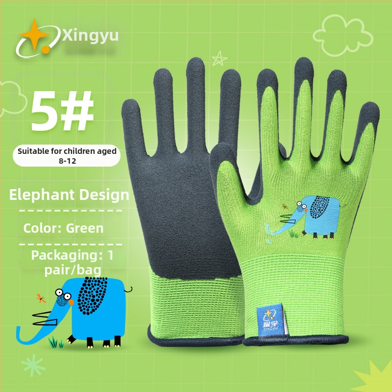 Rukavice Xingyu pre deti na záhradkárstvo a prácu – ochrana pri práci, protišmykové, proti perforácii, hmotnosť 22–25 g na pár