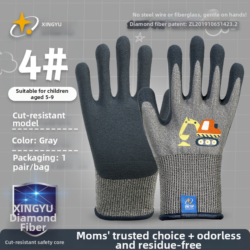 Rukavice Xingyu pre deti na záhradkárstvo a prácu – ochrana pri práci, protišmykové, proti perforácii, hmotnosť 22–25 g na pár