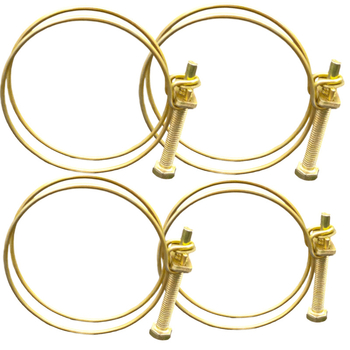 Sada spojov pre hasičský hadicový bubon — kruhové klipy, spona na hrdlo, držiak hadice, pružina, gumová podložka