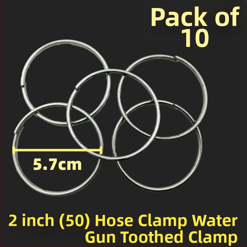 Sada spojov pre hasičský hadicový bubon — kruhové klipy, spona na hrdlo, držiak hadice, pružina, gumová podložka