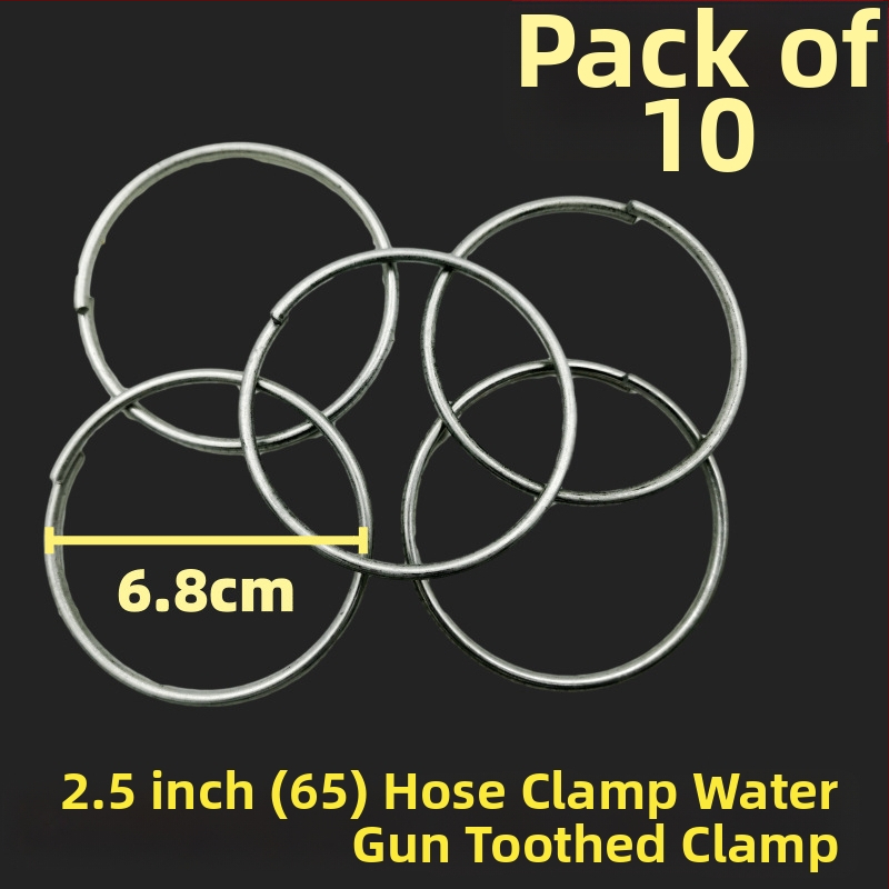 Sada spojov pre hasičský hadicový bubon — kruhové klipy, spona na hrdlo, držiak hadice, pružina, gumová podložka