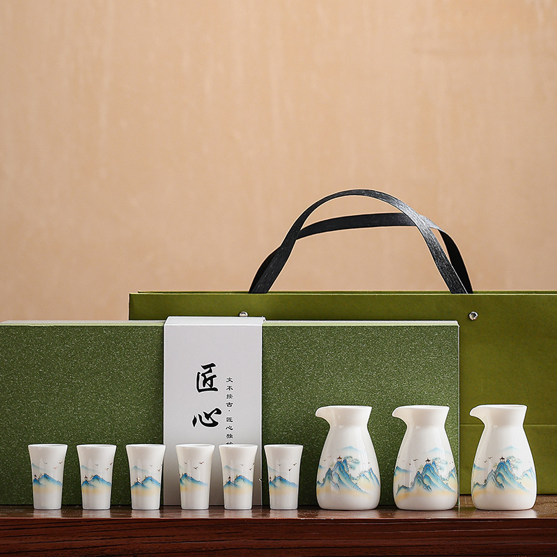 Porcelanski set za piće s modernim minimalističkim dizajnom; mogućnost tiskanja logotipa; lansiranje 2023.; vrhunska kvaliteta.