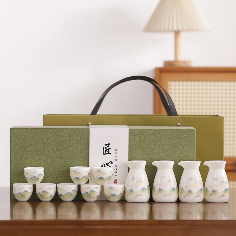 Porcelanski set za piće s modernim minimalističkim dizajnom; mogućnost tiskanja logotipa; lansiranje 2023.; vrhunska kvaliteta.