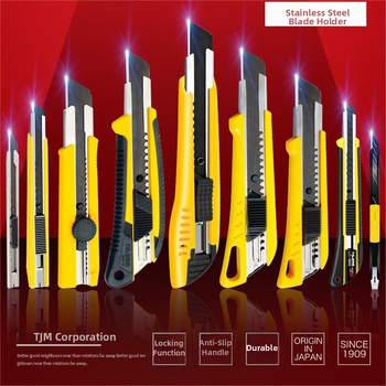 Tajima LC Seria cuțit industrial pentru tapet cu lamă SK120 din oțel înalt carbon, lamă 0.5x18x100 mm, greutate netă 99 g