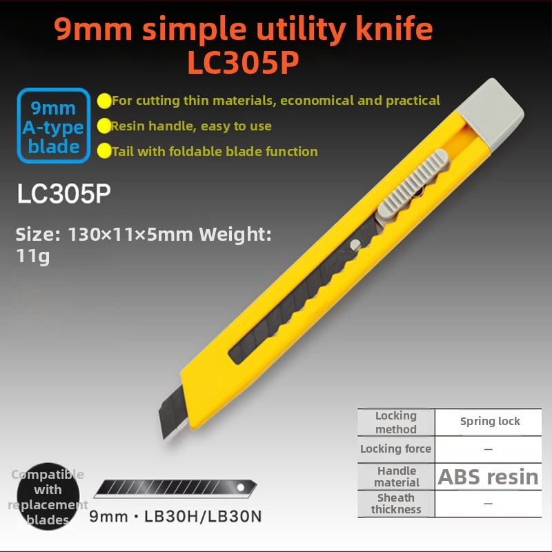 Tajima LC Seria cuțit industrial pentru tapet cu lamă SK120 din oțel înalt carbon, lamă 0.5x18x100 mm, greutate netă 99 g