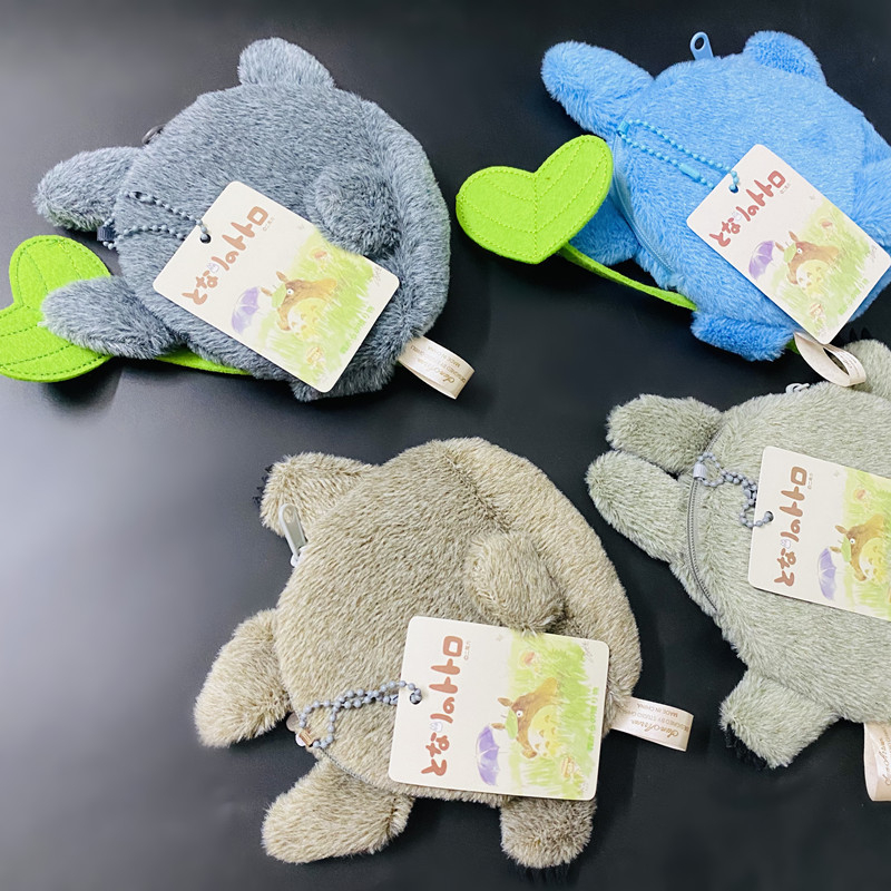 Totoro plišani novčanik za kovanice s držačem kartica i futrolom za slušalice, PP cotton punjenje, crtani pliš, za uzrast 14+