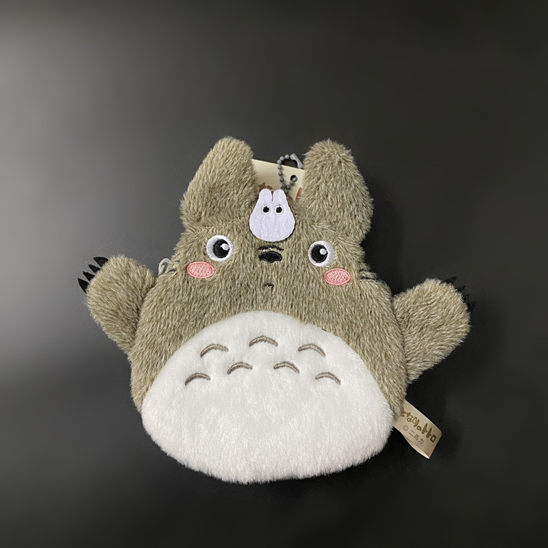 Totoro plišani novčanik za kovanice s držačem kartica i futrolom za slušalice, PP cotton punjenje, crtani pliš, za uzrast 14+