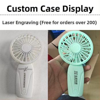 USB ručný ventilátor s vstavanou batériou, kefový motor, 6 lopatiek, 3 rýchlosti, prispôsobenie loga
