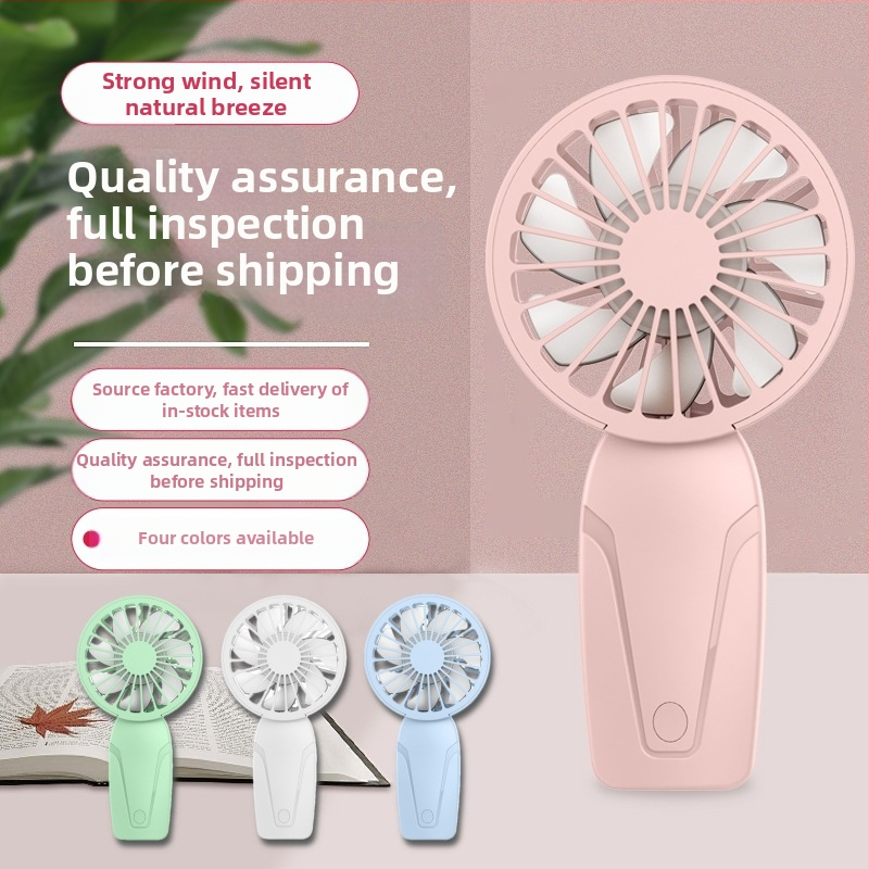 USB ručný ventilátor s vstavanou batériou, kefový motor, 6 lopatiek, 3 rýchlosti, prispôsobenie loga