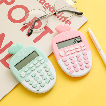 Sárgarépa témájú hordozható, csendes számológép általános iskolásoknak, 12 számjegy kijelző, AA elemre működik.