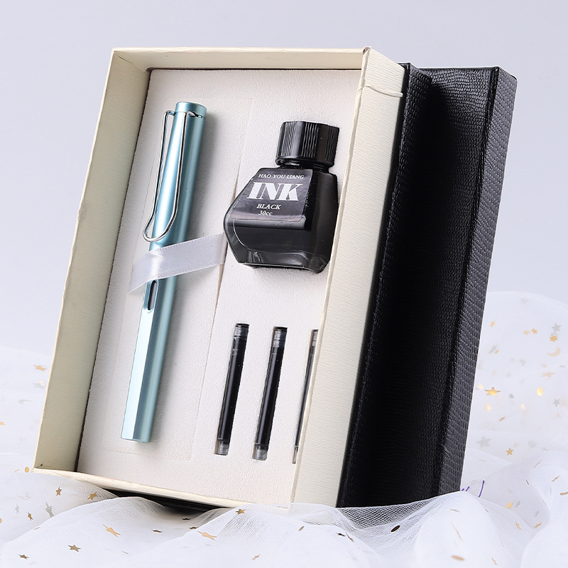 Metalna olovka s glavom zmaja — set za ured, s zamjenjivim kartridžom za mastilo i iridijevim vrhom, u kutiji za poklon