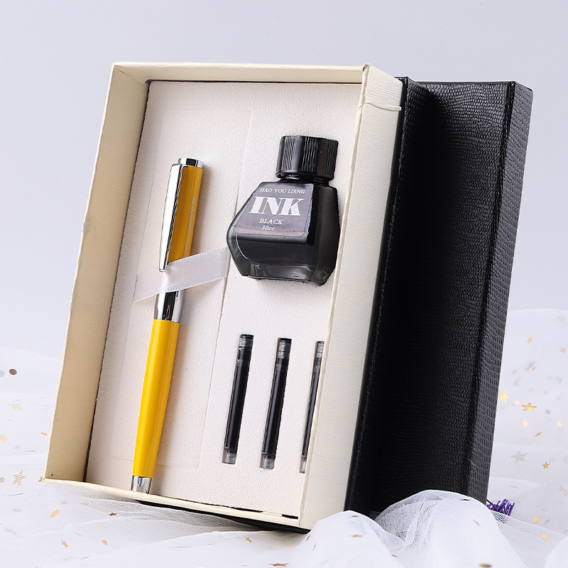 Metalna olovka s glavom zmaja — set za ured, s zamjenjivim kartridžom za mastilo i iridijevim vrhom, u kutiji za poklon