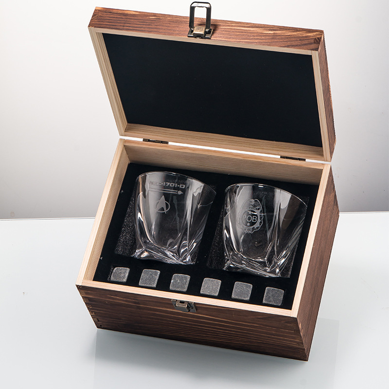 Whisky kövek készlet — üveg, klasszikus stílus, ajándék doboz, márka HUAHANGNA, Bemutatva 2024-ben