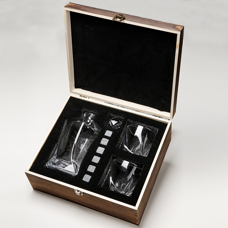 Whisky kövek készlet — üveg, klasszikus stílus, ajándék doboz, márka HUAHANGNA, Bemutatva 2024-ben