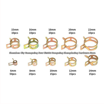 Spona na kovové rúry s elastickými kruhmi, japonského štýlu, zinkovaná povrchová úprava, balenie 100/160 kusov