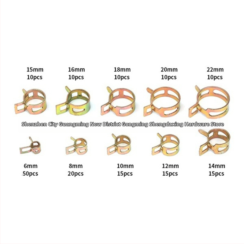 Spona na kovové rúry s elastickými kruhmi, japonského štýlu, zinkovaná povrchová úprava, balenie 100/160 kusov