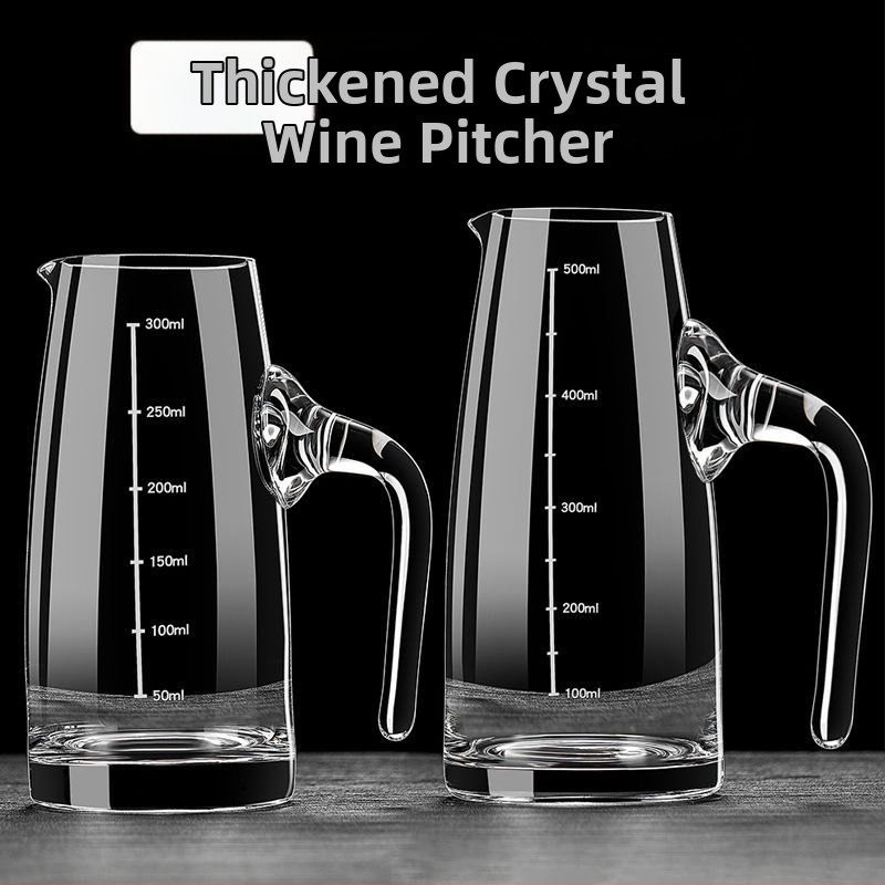 Sada dekantéra pre domáce použitie s odmerkou a stupnicou z bezolovnatého krištáľového skla