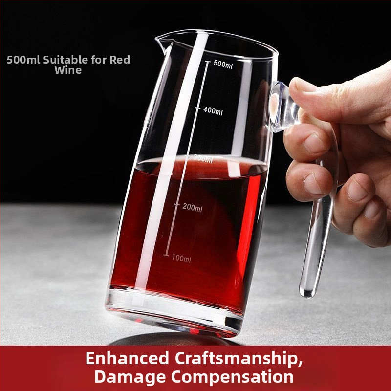 Sada dekantéra pre domáce použitie s odmerkou a stupnicou z bezolovnatého krištáľového skla