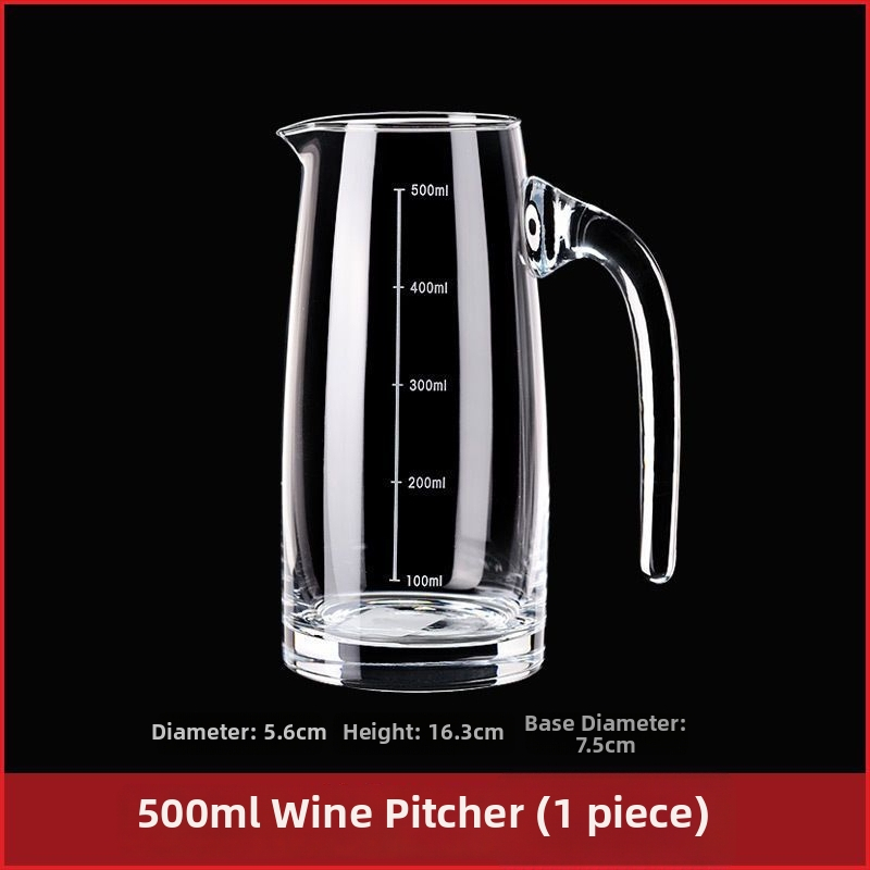 Sada dekantéra pre domáce použitie s odmerkou a stupnicou z bezolovnatého krištáľového skla