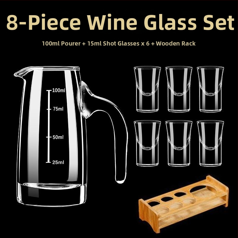 Sada dekantéra pre domáce použitie s odmerkou a stupnicou z bezolovnatého krištáľového skla