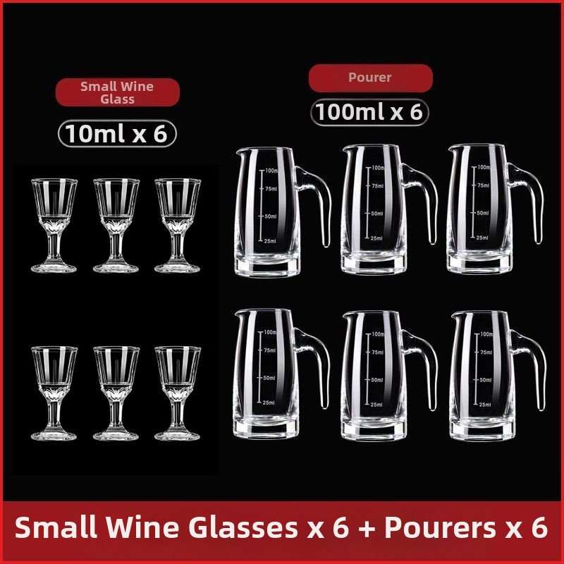 Sada dekantéra pre domáce použitie s odmerkou a stupnicou z bezolovnatého krištáľového skla