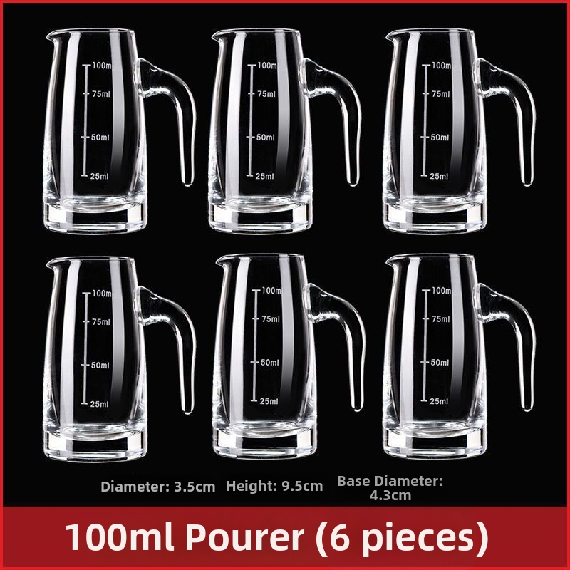 Sada dekantéra pre domáce použitie s odmerkou a stupnicou z bezolovnatého krištáľového skla