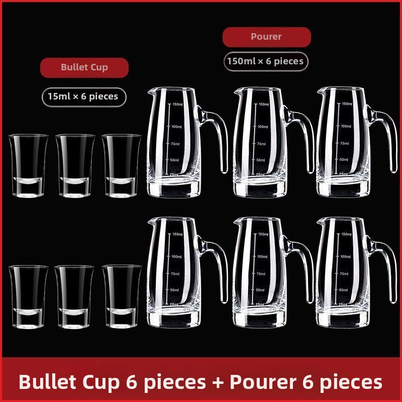 Sada dekantéra pre domáce použitie s odmerkou a stupnicou z bezolovnatého krištáľového skla