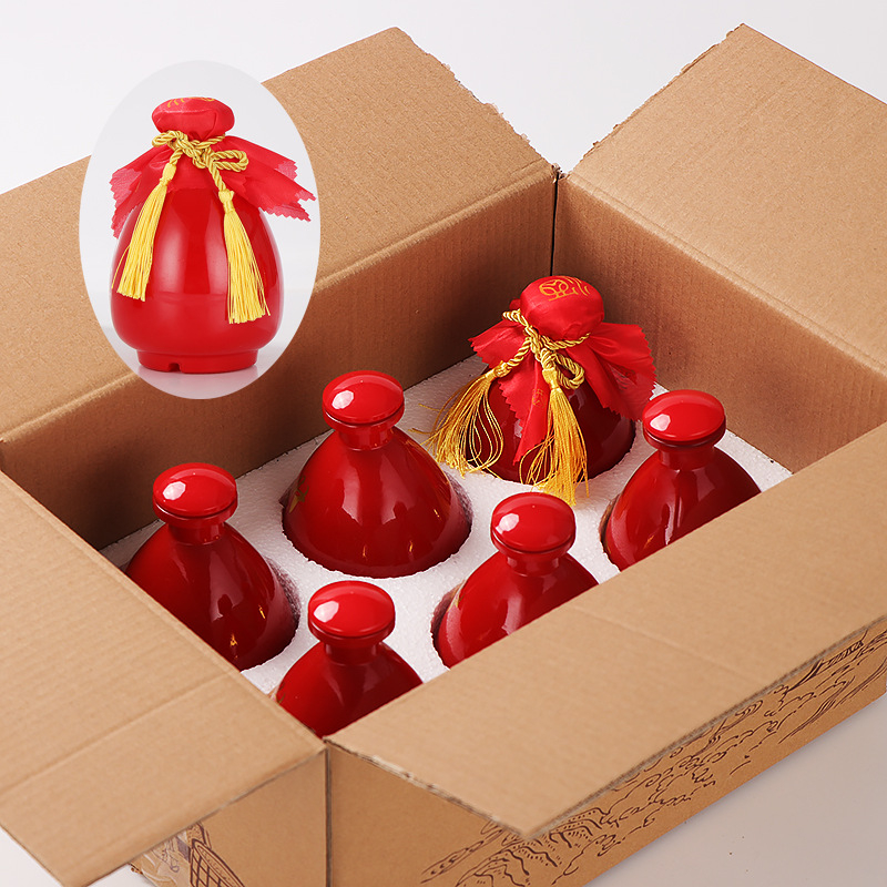 Sticlă ceramică pentru lichior de la Yaojing — stil retro lux, sigilată, recipient mic pentru vin, ambalaj unic, calitate superioară