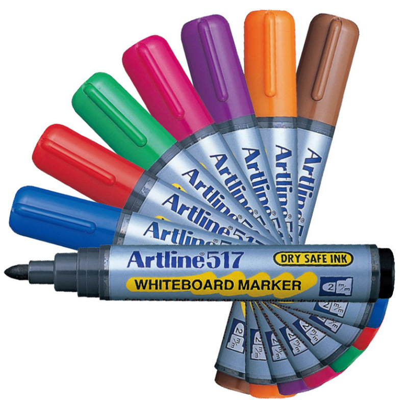 Marker za bijelu ploču, izbrisivi, plastično kućište, širina linije 2 mm, pakirano u kutiji (Brend: Flag; Model: EK-517 EK-519; Namjena: bijela ploča)