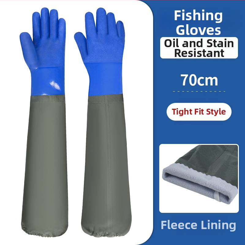 PVC nepromokavé pracovné rukavice so semišovou podšívkou – olejodolné, protišmykové, odolné voči prepichnutiu a bodnutiu