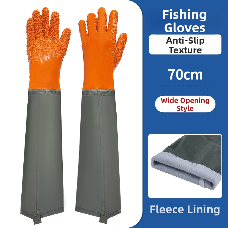 PVC nepromokavé pracovné rukavice so semišovou podšívkou – olejodolné, protišmykové, odolné voči prepichnutiu a bodnutiu