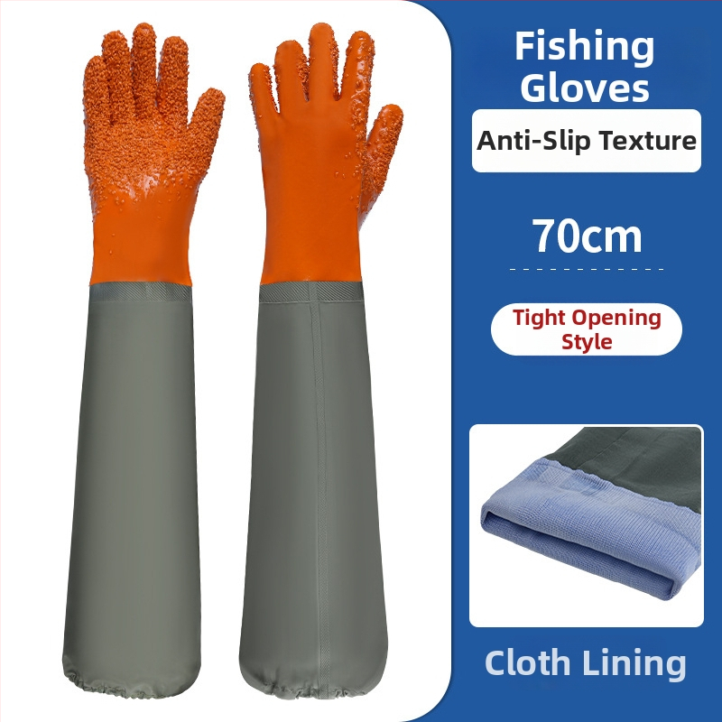 PVC nepromokavé pracovné rukavice so semišovou podšívkou – olejodolné, protišmykové, odolné voči prepichnutiu a bodnutiu