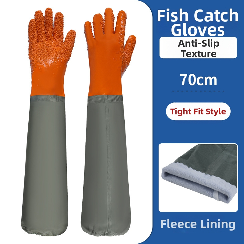 PVC nepromokavé pracovné rukavice so semišovou podšívkou – olejodolné, protišmykové, odolné voči prepichnutiu a bodnutiu