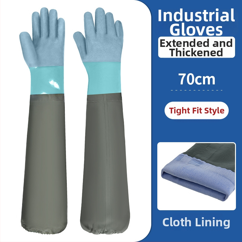 PVC nepromokavé pracovné rukavice so semišovou podšívkou – olejodolné, protišmykové, odolné voči prepichnutiu a bodnutiu