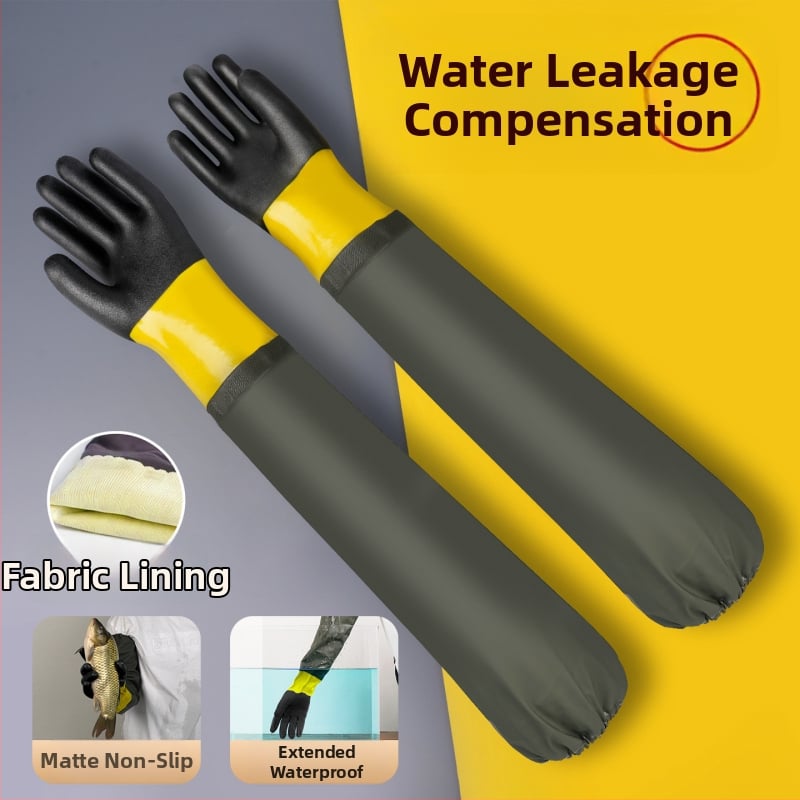 PVC nepromokavé pracovné rukavice so semišovou podšívkou – olejodolné, protišmykové, odolné voči prepichnutiu a bodnutiu