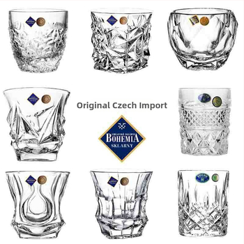 Pahar de whisky din cristal, cu posibilitate de imprimare a logo-ului, ambalat într-o cutie de carton