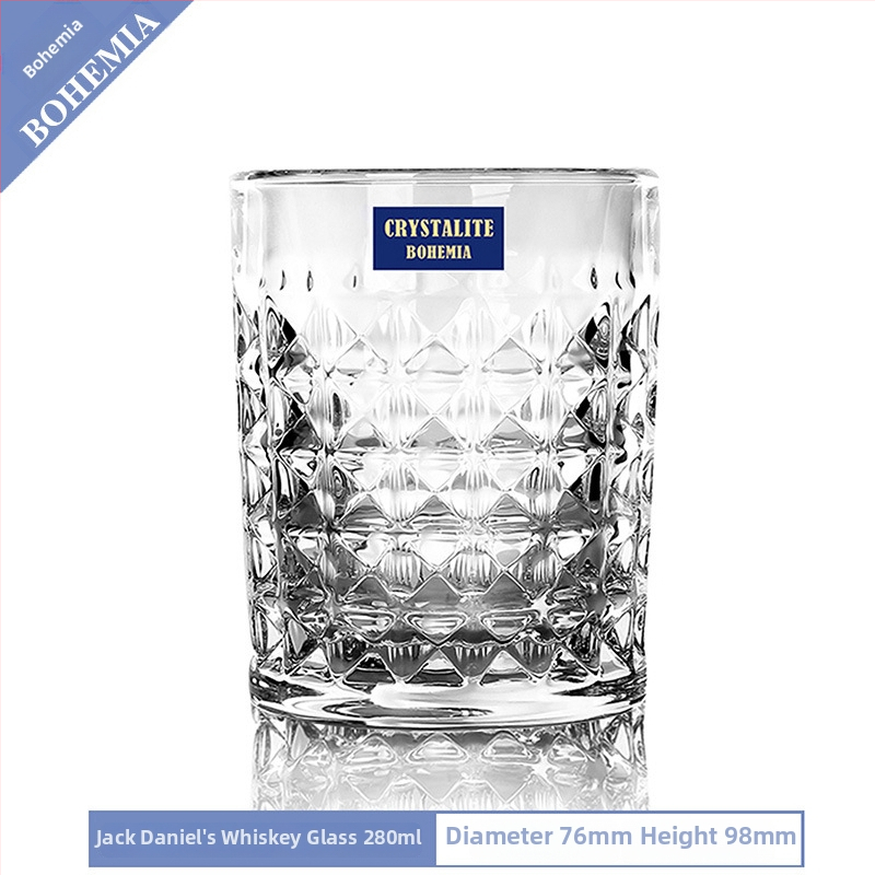 Pahar de whisky din cristal, cu posibilitate de imprimare a logo-ului, ambalat într-o cutie de carton