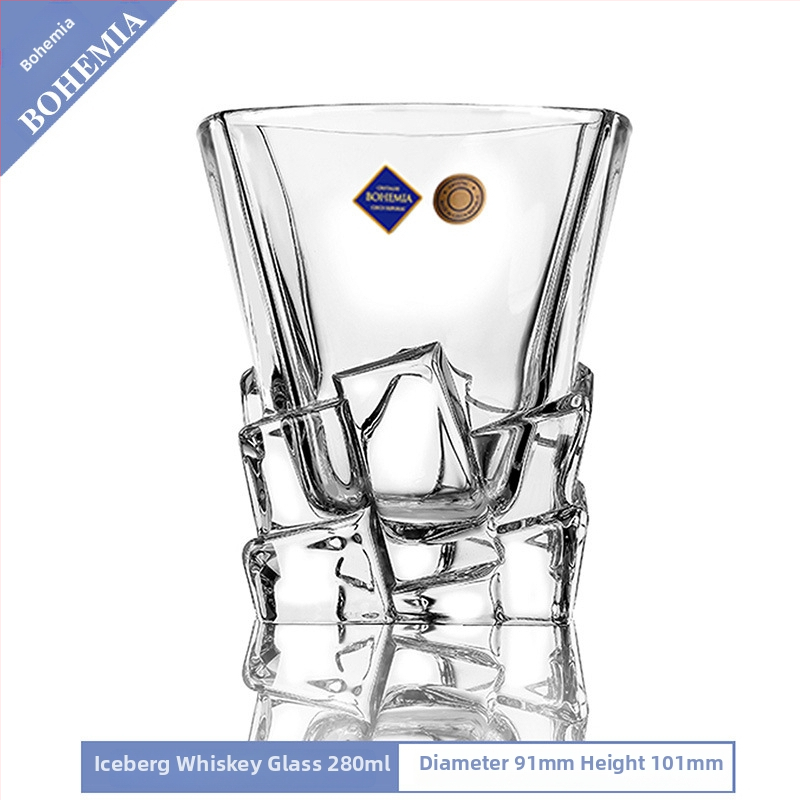 Pahar de whisky din cristal, cu posibilitate de imprimare a logo-ului, ambalat într-o cutie de carton