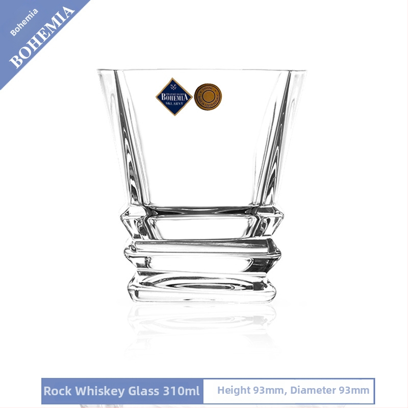 Pahar de whisky din cristal, cu posibilitate de imprimare a logo-ului, ambalat într-o cutie de carton