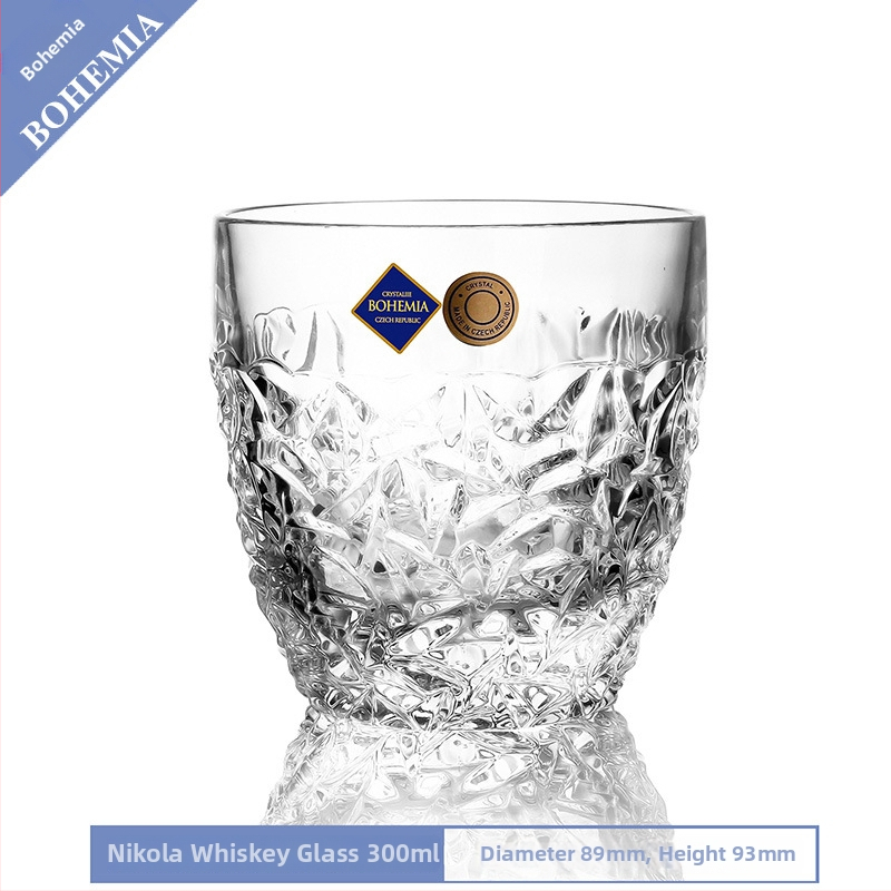 Pahar de whisky din cristal, cu posibilitate de imprimare a logo-ului, ambalat într-o cutie de carton