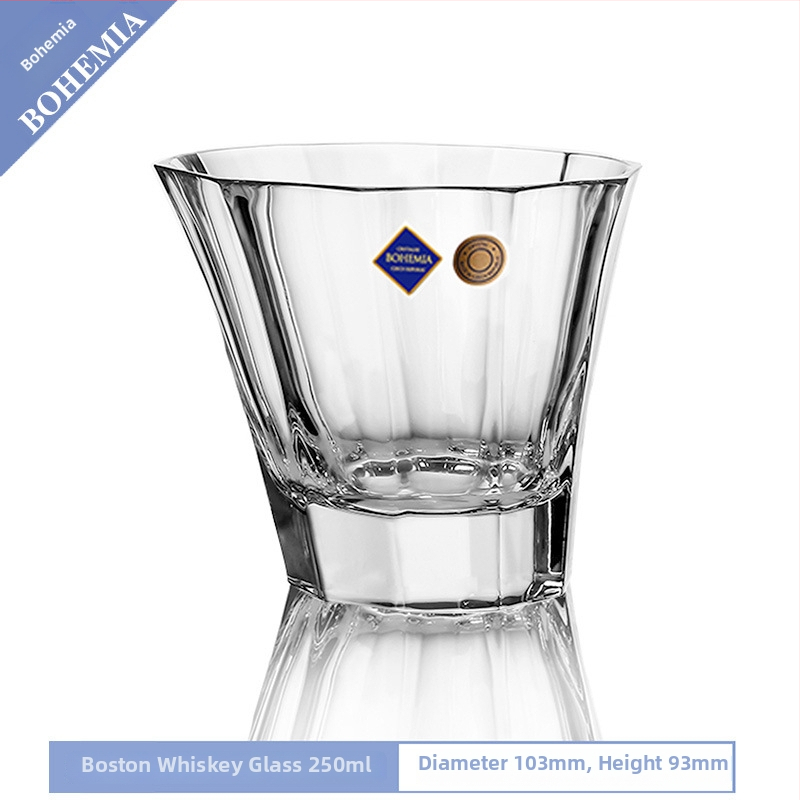 Pahar de whisky din cristal, cu posibilitate de imprimare a logo-ului, ambalat într-o cutie de carton