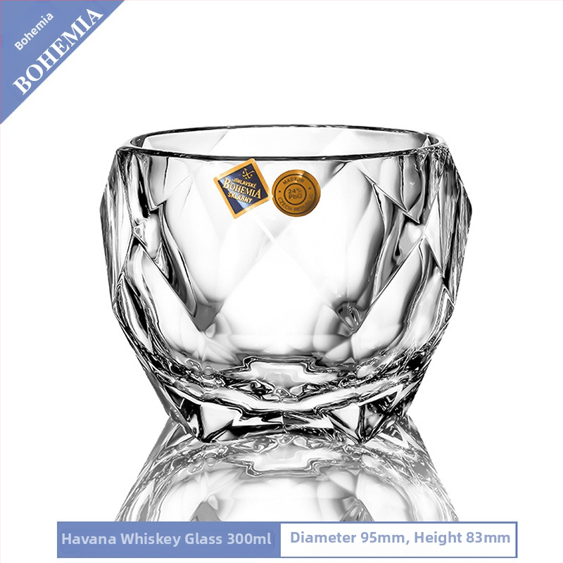 Pahar de whisky din cristal, cu posibilitate de imprimare a logo-ului, ambalat într-o cutie de carton